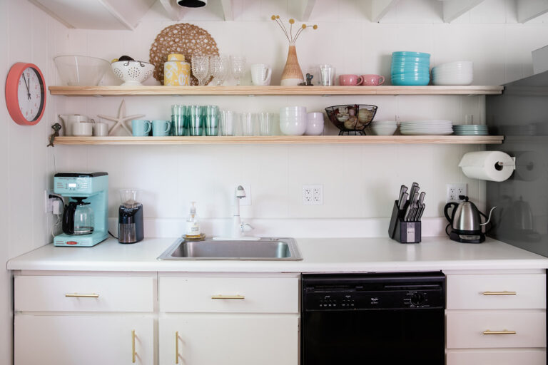 open shelf airbnb kitchen design